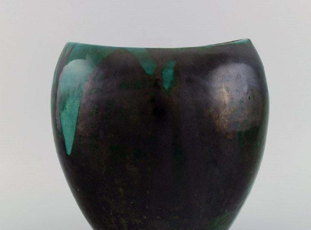 European Studio Ceramicist, Unique Vase In Glazed Stoneware, 1960s/70s photo Home Decor
