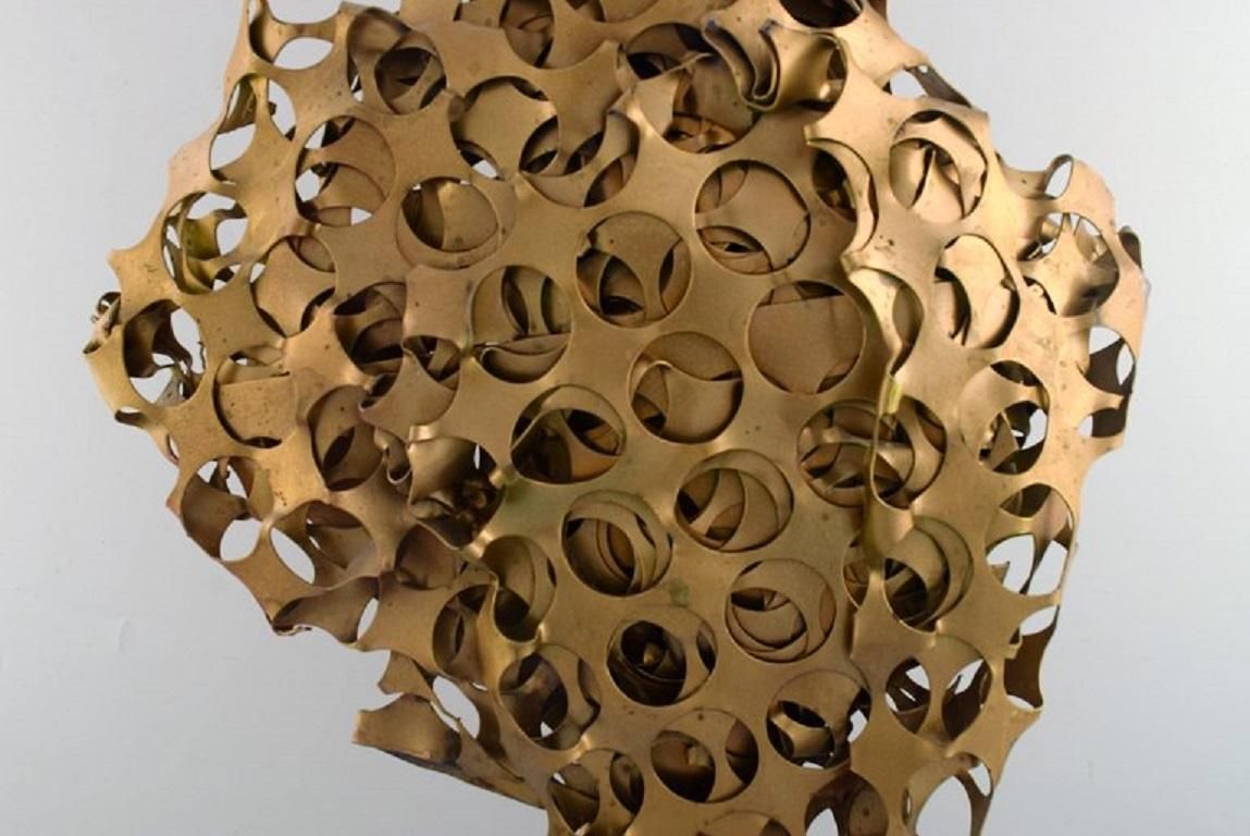 Pierre Bouvet France Colossal Modernist Brass Sculpture Late 20th Century photo vinterior