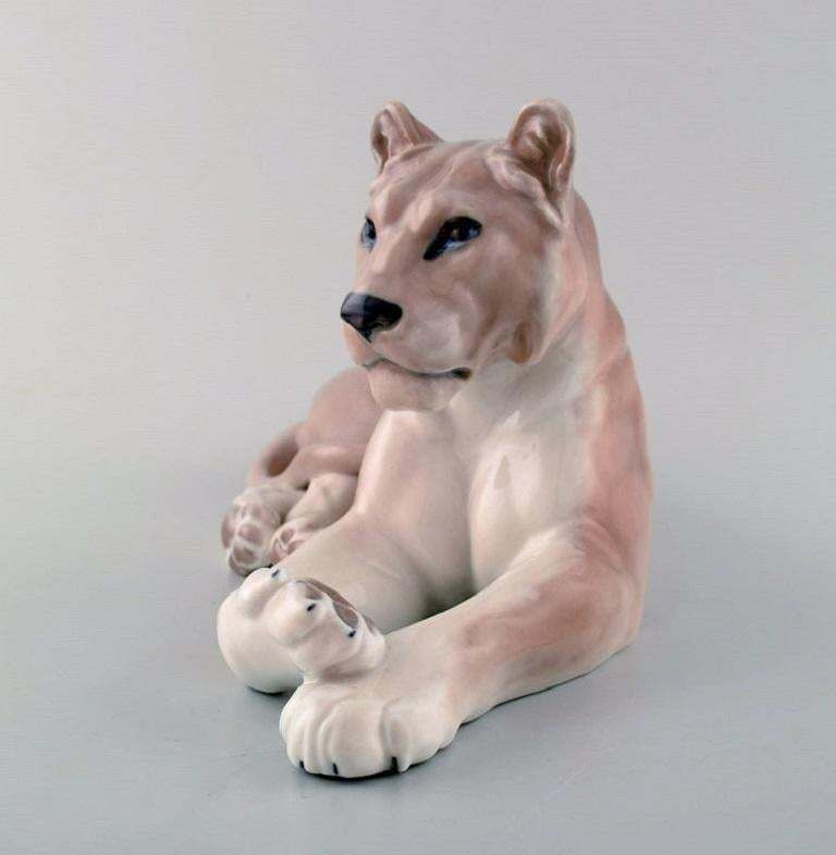 Royal Copenhagen, Figurine In Porcelain, Lioness photo furniture