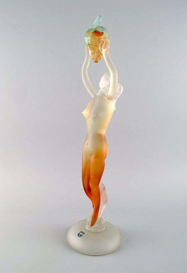 Large And Rare Murano Sculpture In Mouth Blown Art Glass, Woman With Grapes photo furniture