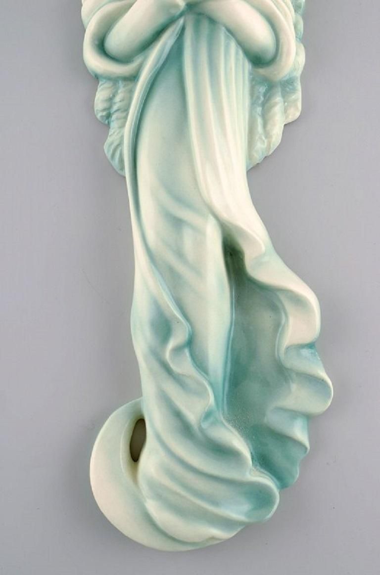 Goldscheider, Austria, Art Deco Wall Figure In Glazed Ceramics, Madonna photo for sale