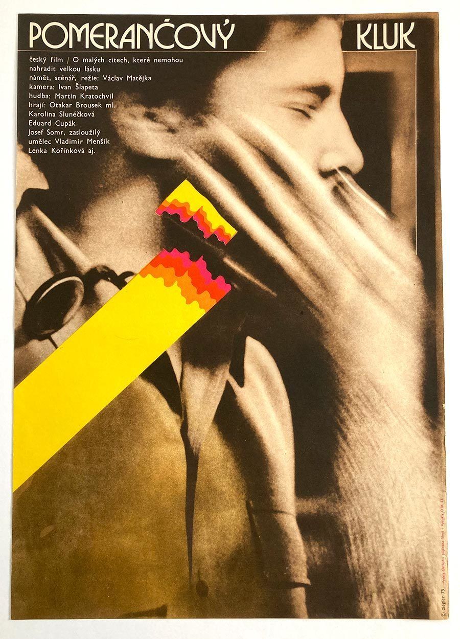 Original Film Poster, Orange Boy, Zdeněk Ziegler, 1975, Genuine Czech Vintage Print