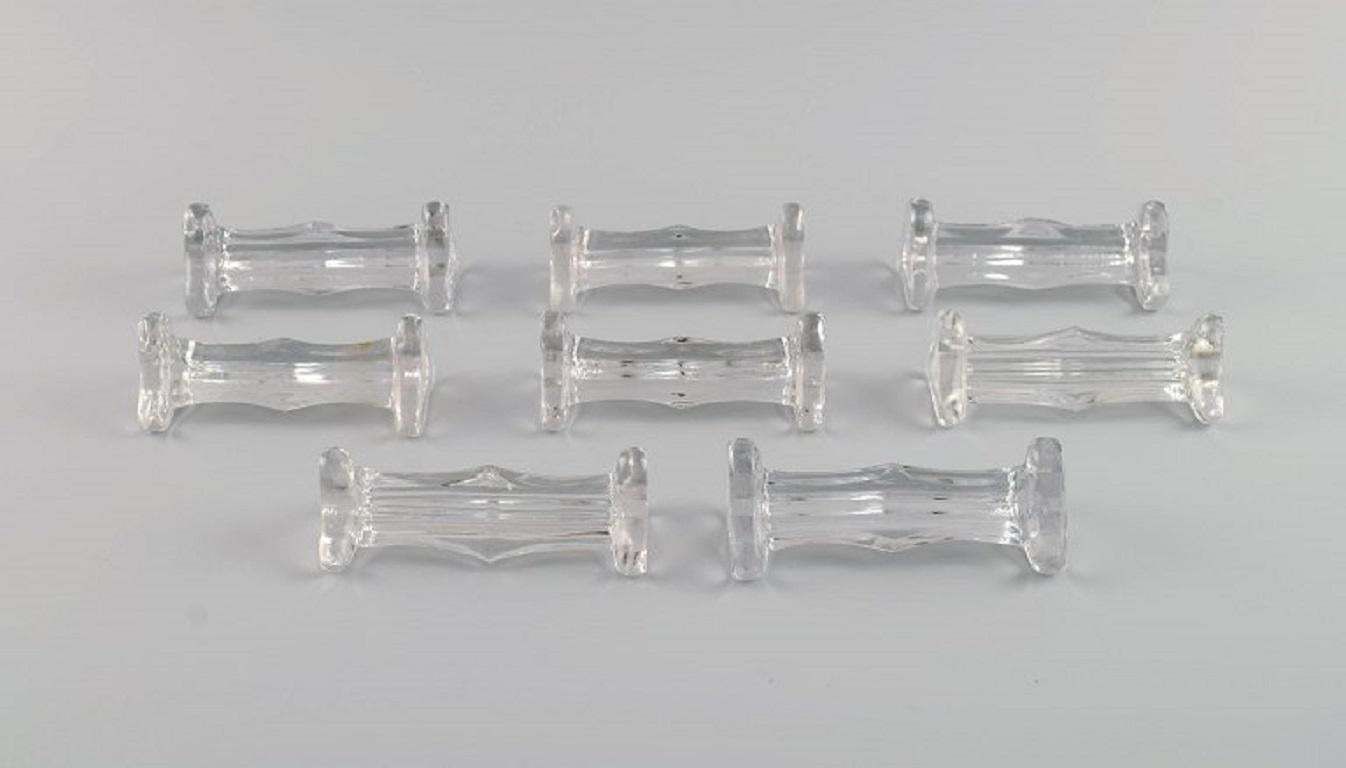 Eight Art Deco Knife Rests In Clear Art Glass France 1930s / 40s photo furniture