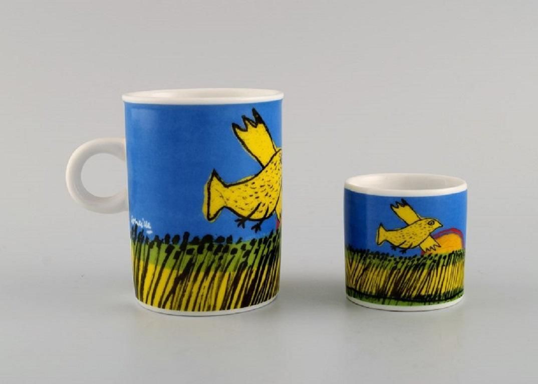 Corneille, Dutch Cobra Artist, Coffee Cup, Plate And Egg Cup
