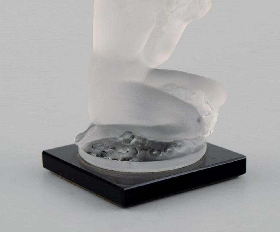 René Lalique France Nude Woman In Frosted Art Glass Mid 20th Century photo for sale