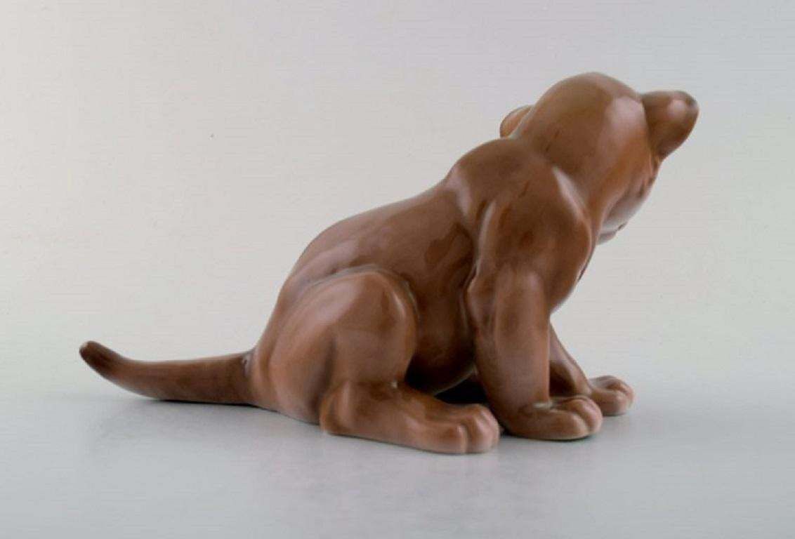 B & G / Bing & Grondahl, Sitting Lion Cub In Porcelain photo furniture