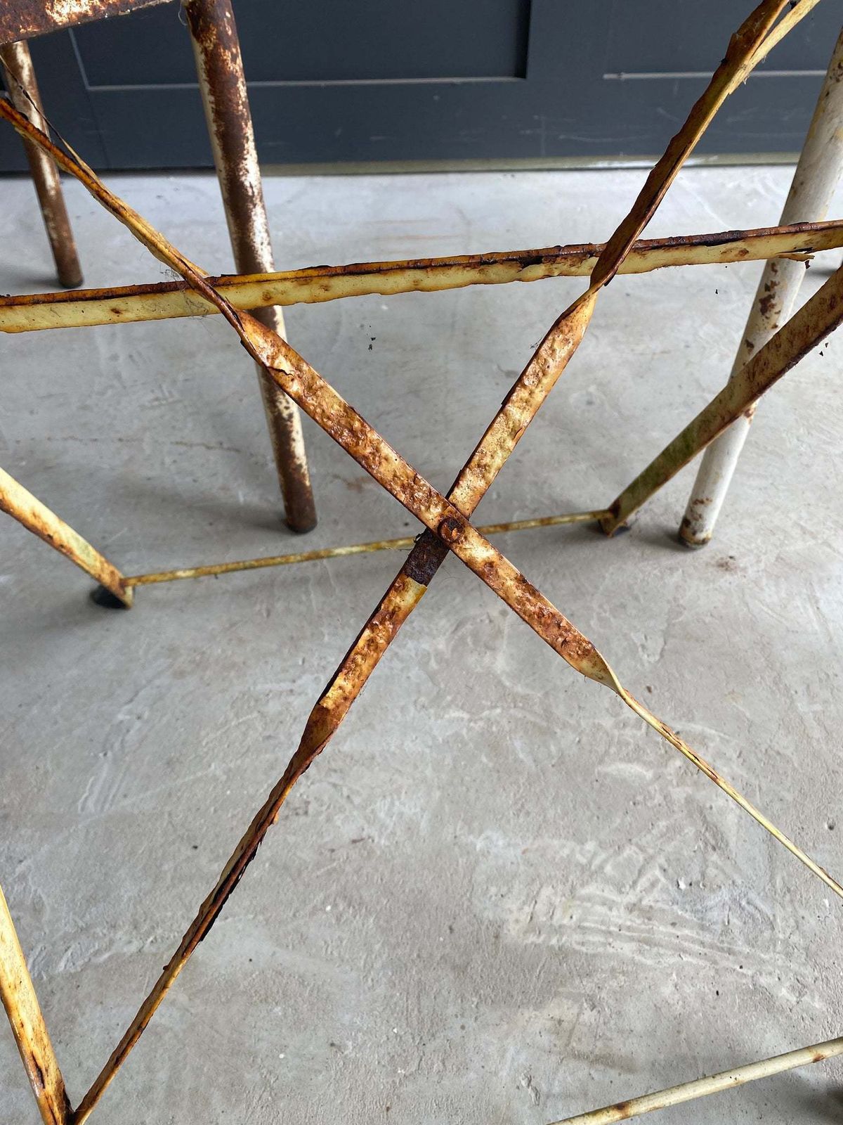 French Table And 2 Tolix Metal Chairs photo vinterior