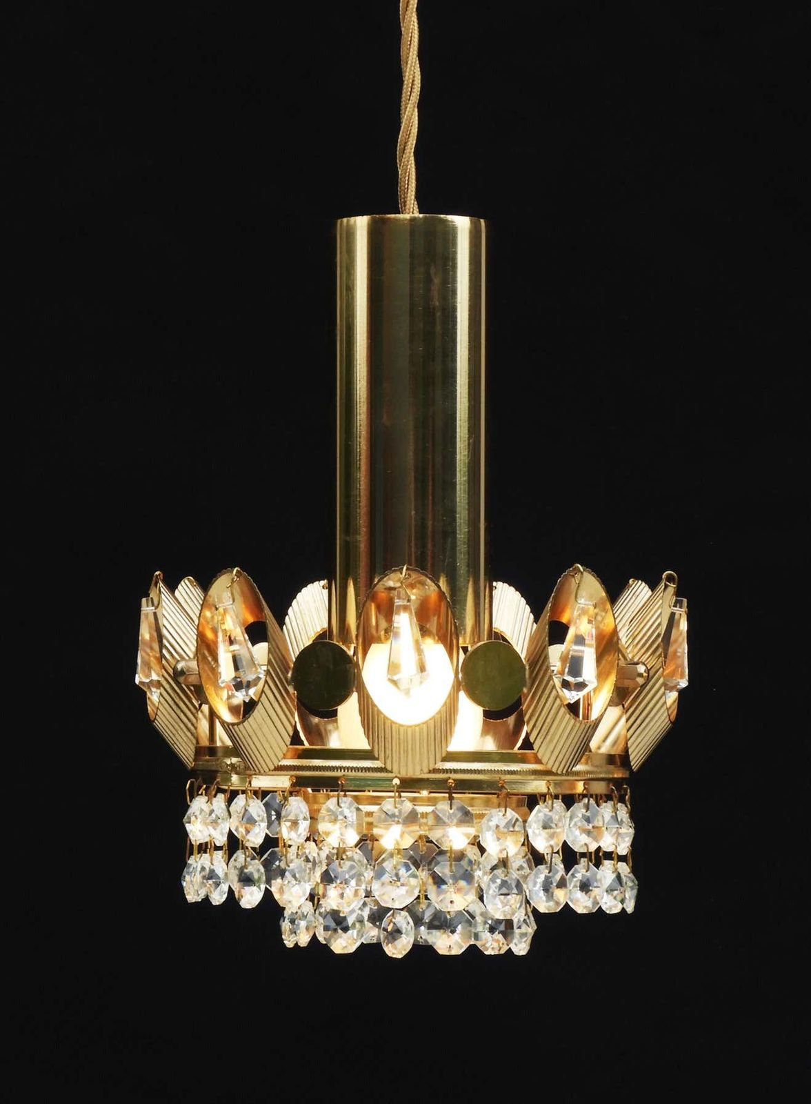 Palwa Crown Pendant Light Chandeliers, C1970s photo Lighting