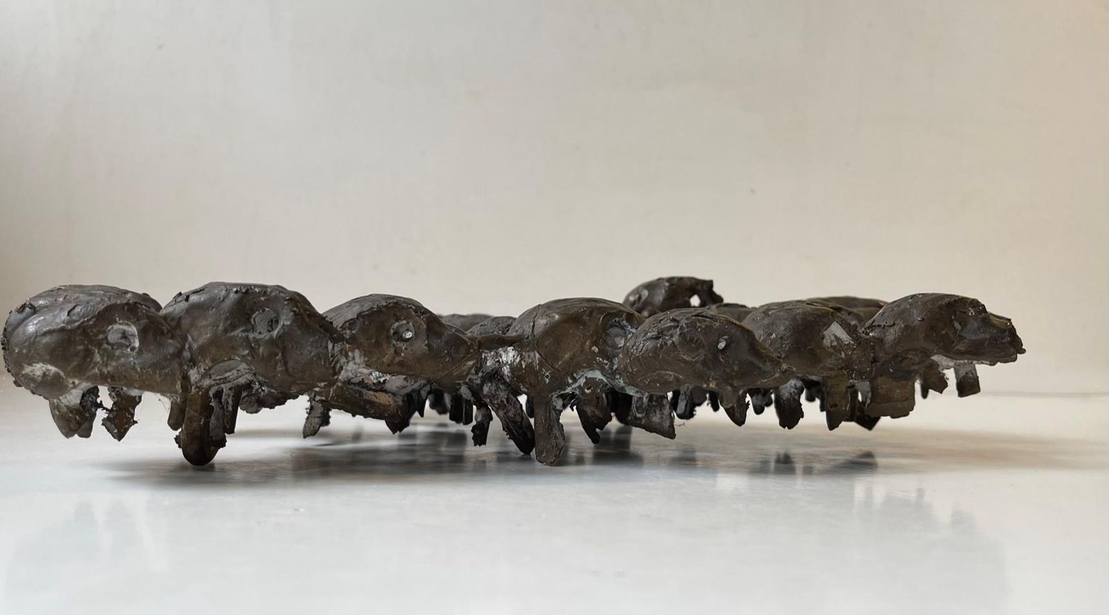 Wall Sculpture In Bronze 47 Skulls Entangled, Rat King, 1970s photo 3637.0