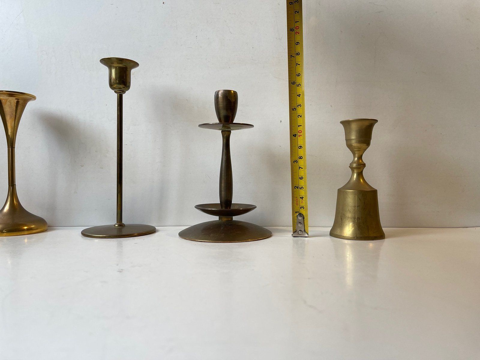 Vintage Scandinavian Brass Candleholders, 1960s, Set Of 4 photo 256.0