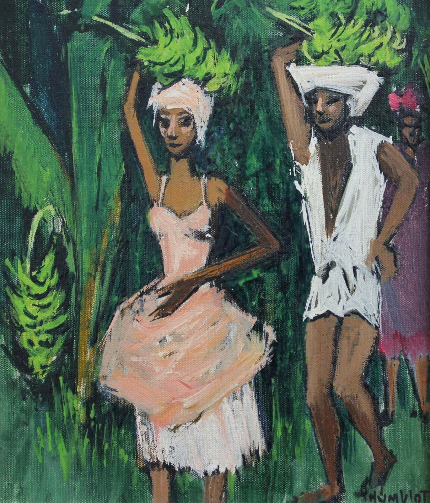 'The Banana Plantation Guadeloupe' By Robert Humblot (1959) photo vintage