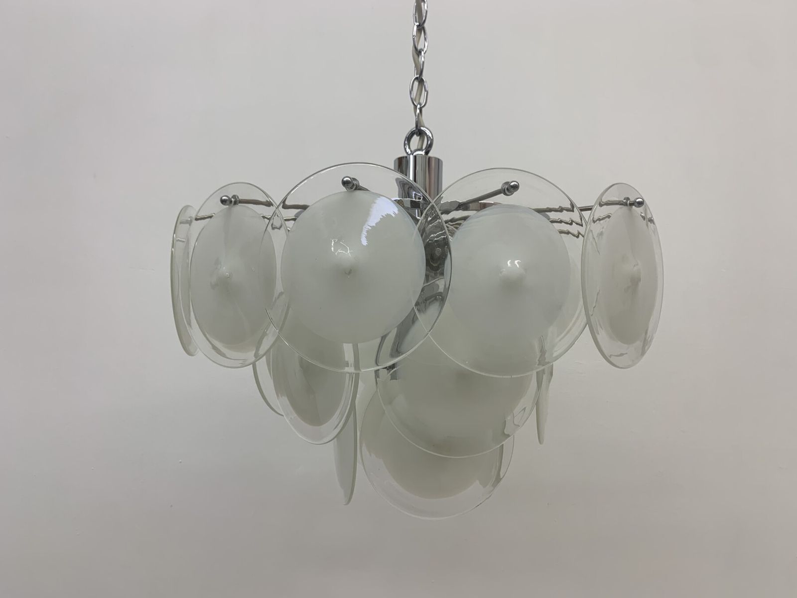 Italiaanse Schijfkroonluchter Van Vistosi Murano Glass, Italië, Jaren 1970 photo Verlichting