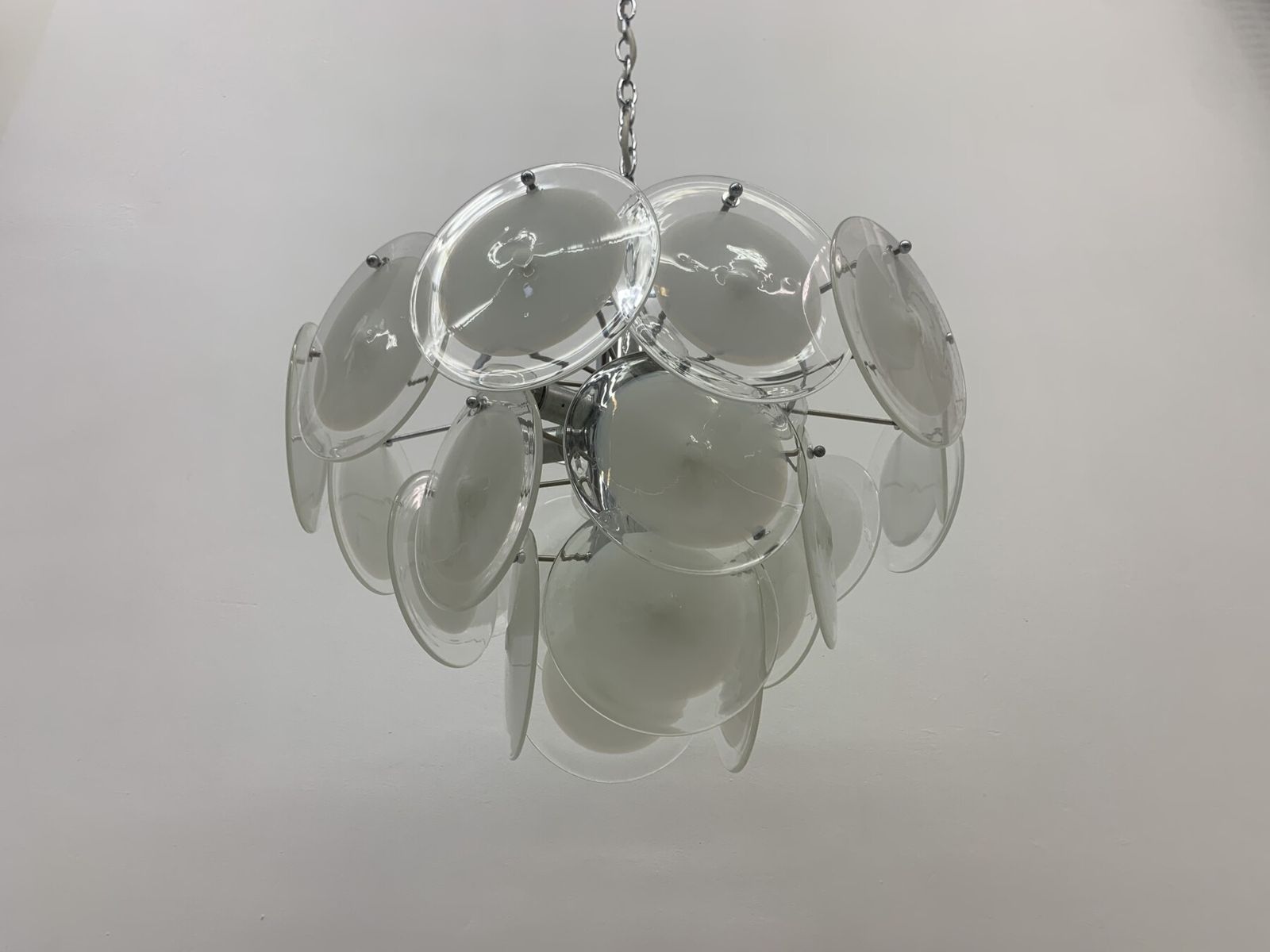 Italiaanse Schijfkroonluchter Van Vistosi Murano Glass, Italië, Jaren 1970 photo vinterior