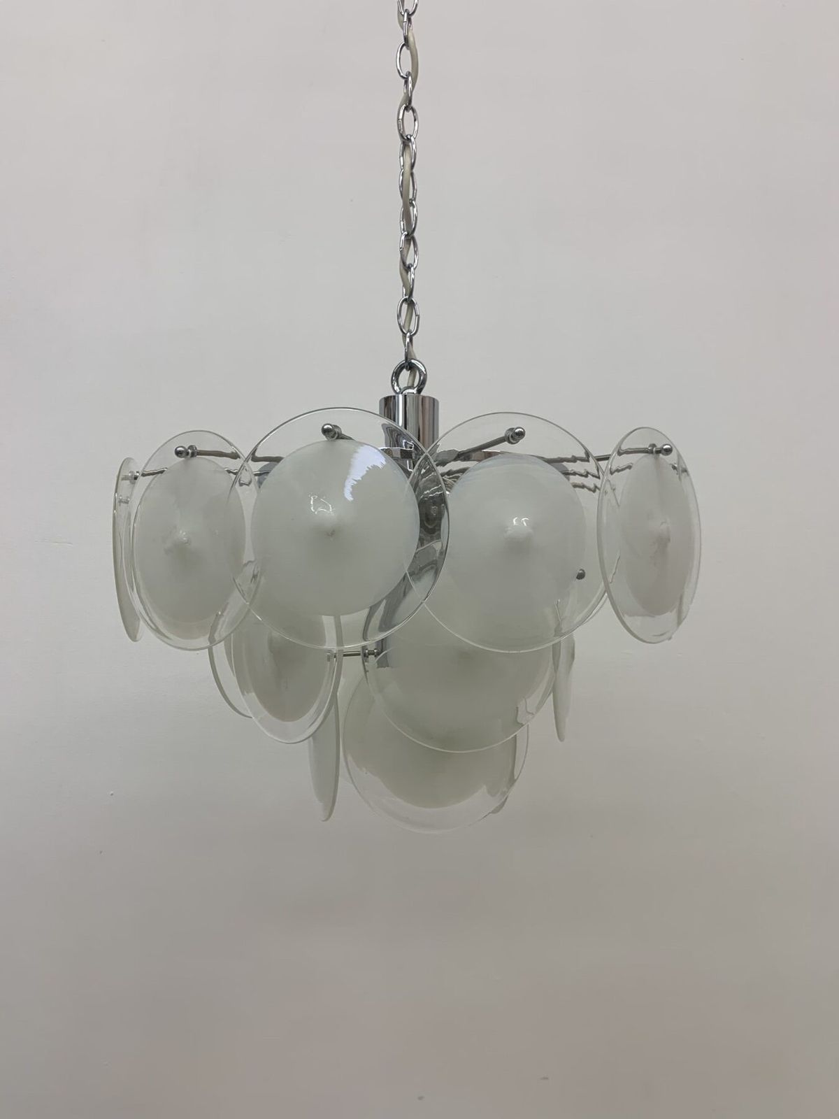 Italiaanse Schijfkroonluchter Van Vistosi Murano Glass, Italië, Jaren 1970 photo buy