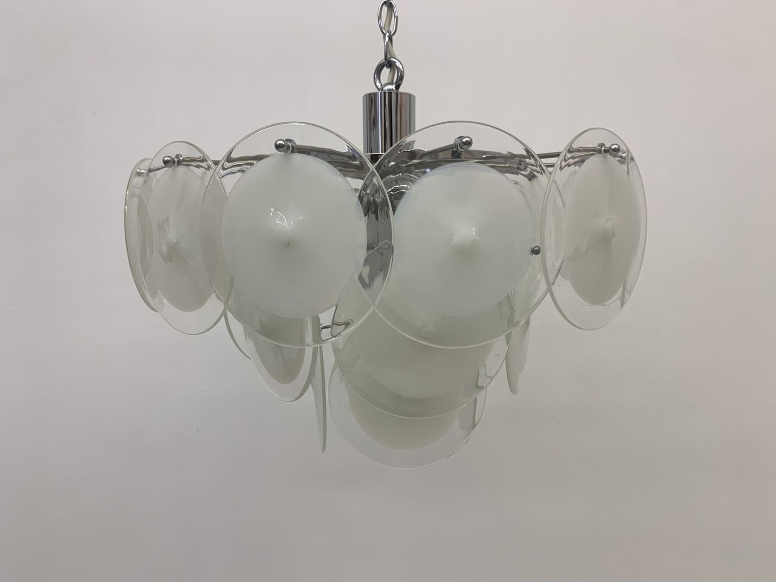 photo for sale Italiaanse Schijfkroonluchter Van Vistosi Murano Glass, Italië, Jaren 1970