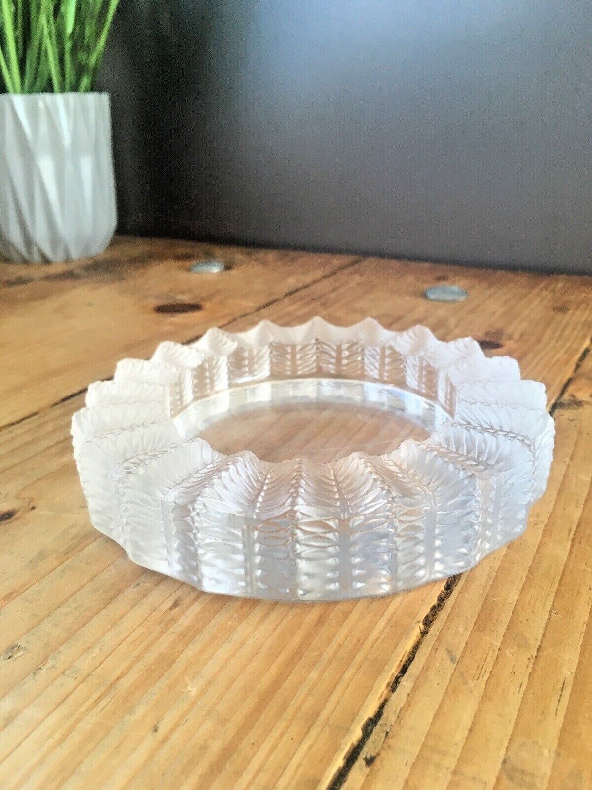 Beautiful C1945 1977 Signed Lalique France Jamaica Pattern Ashtray Dish After Rene photo 165.0