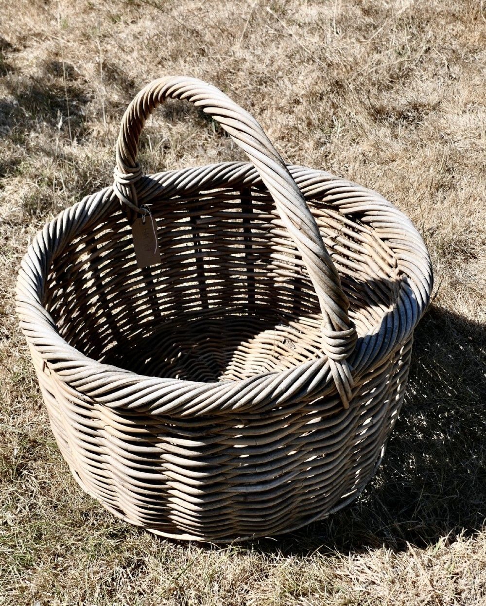 Large Round French Antique Wicker Bread Basket photo 294.0