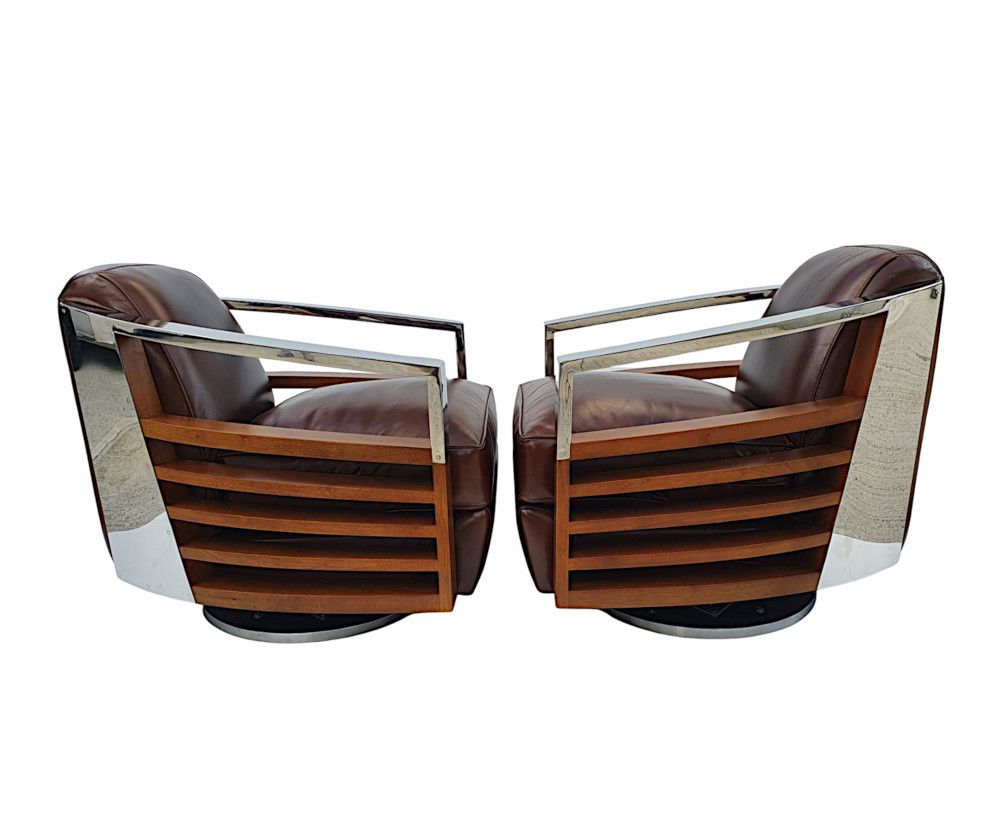 A Revolving Armchair In The Art Deco Style photo vintage