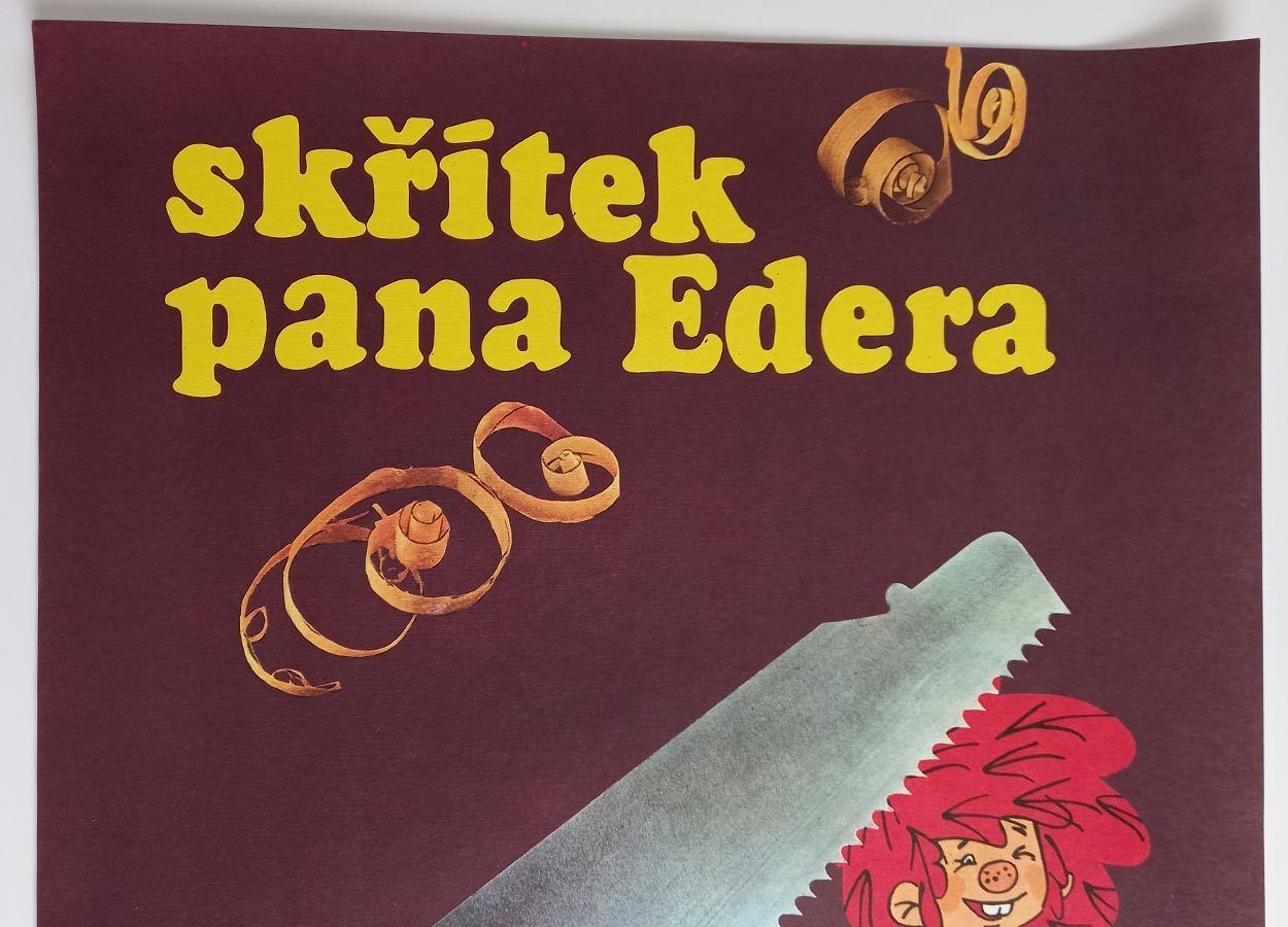 Origina Film Poster, Master Eder And His Pumuckl, Hana Hejzlarová, 1983, Genuine Czech Vintage Print photo furniture