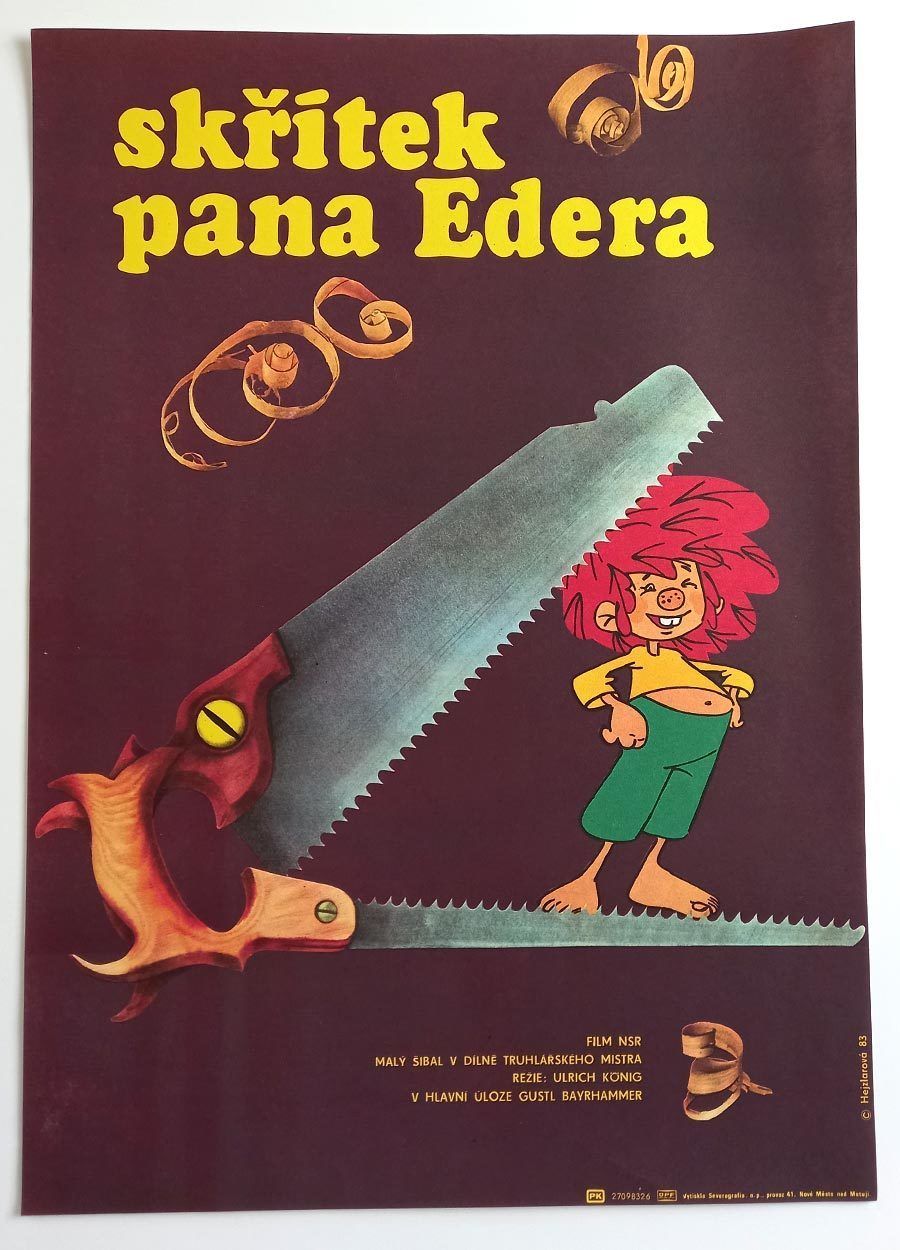 Origina Film Poster, Master Eder And His Pumuckl, Hana Hejzlarová, 1983, Genuine Czech Vintage Print