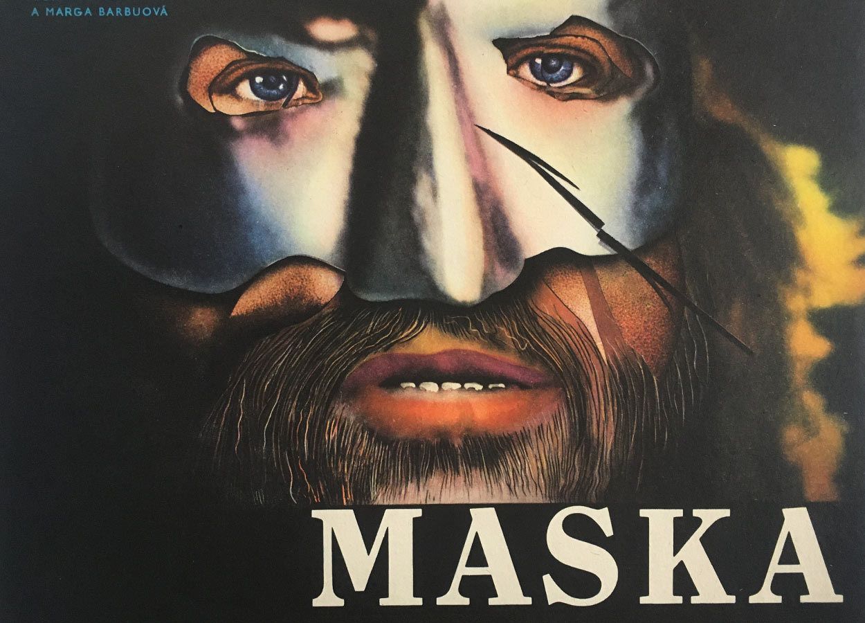 Original Film Poster, The Silver Mask, Zdeněk Ziegler, 1986, Genuine Czech Vintage Print photo Art
