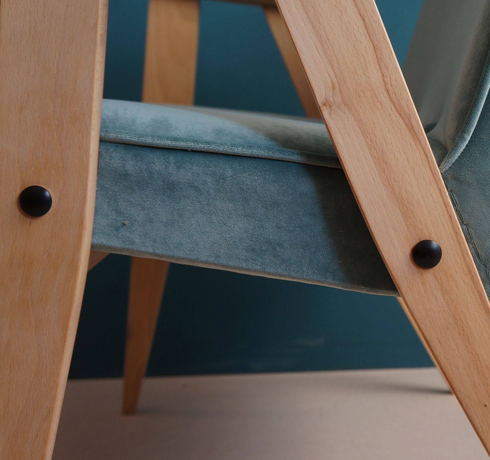 Vintage Armchair 366 Chierowski Form Mid Century, Blue, Restored photo Furniture