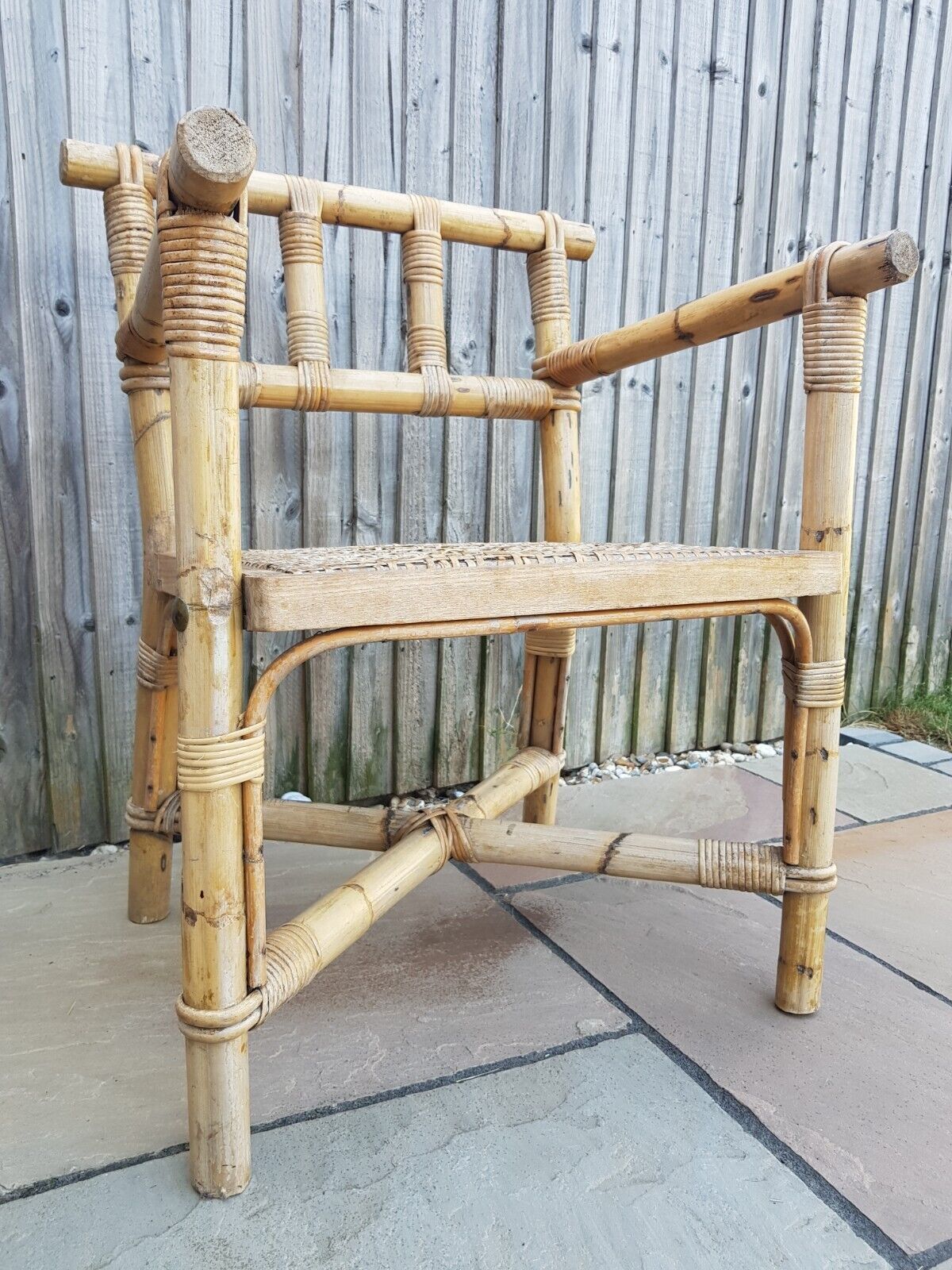Rare Mid Century Bamboo Armchair In Chinese Manner. Two Available photo furniture