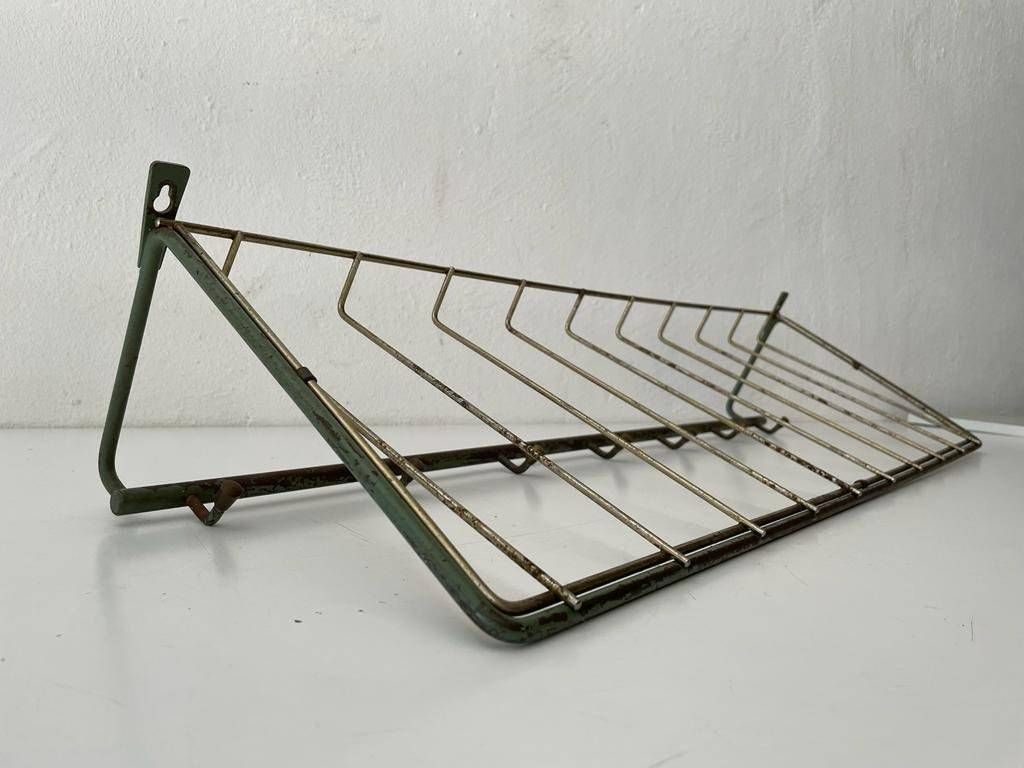 Greenish Metal Industrial Coat Hat Rack, 1950s, Germany