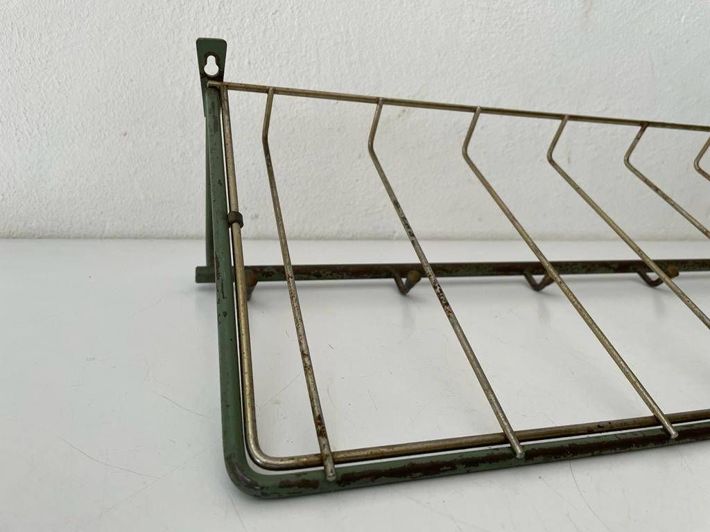 Greenish Metal Industrial Coat Hat Rack, 1950s, Germany photo vinterior