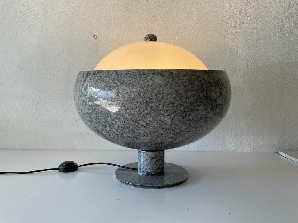 Extraordinary Italian Design Plexiglass Top And Marble Body Floor Lamp, 1960s, Italy photo furniture