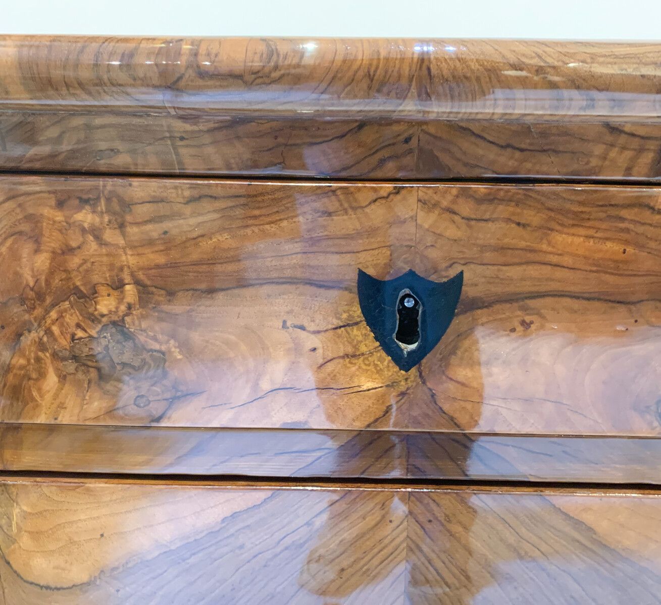 Mid Century Walnut Biedermeier Chest Of Drawers photo vintage