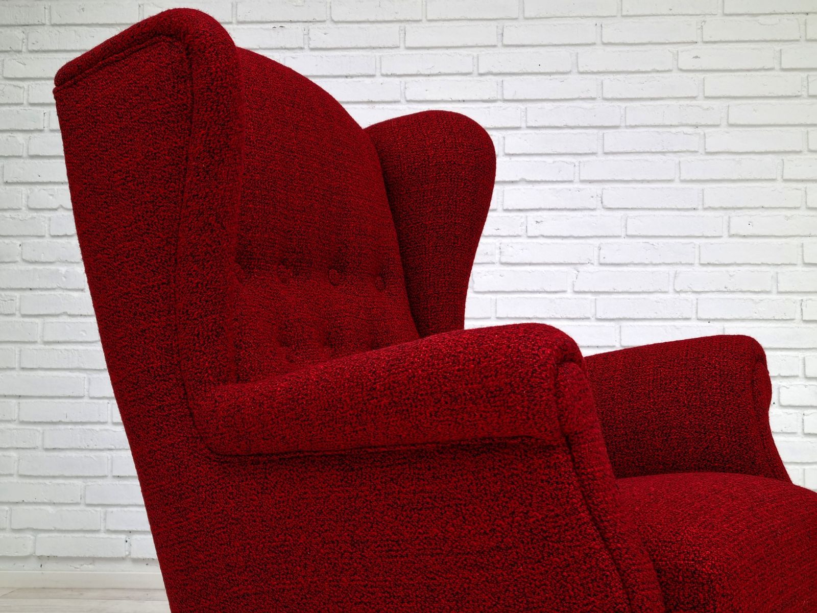 50s, Danish Design, Completely Refurbished Chair, Furniture Wool photo furniture