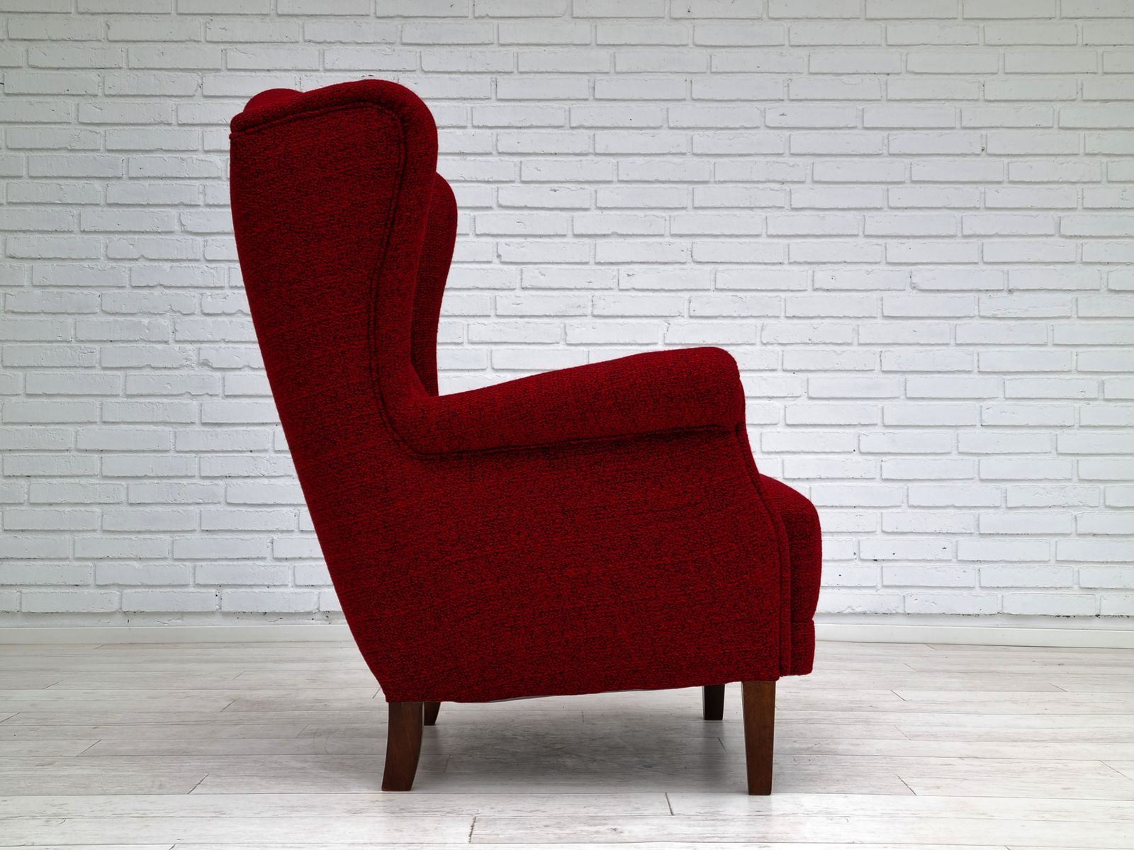 50s, Danish Design, Completely Refurbished Chair, Furniture Wool photo vintage