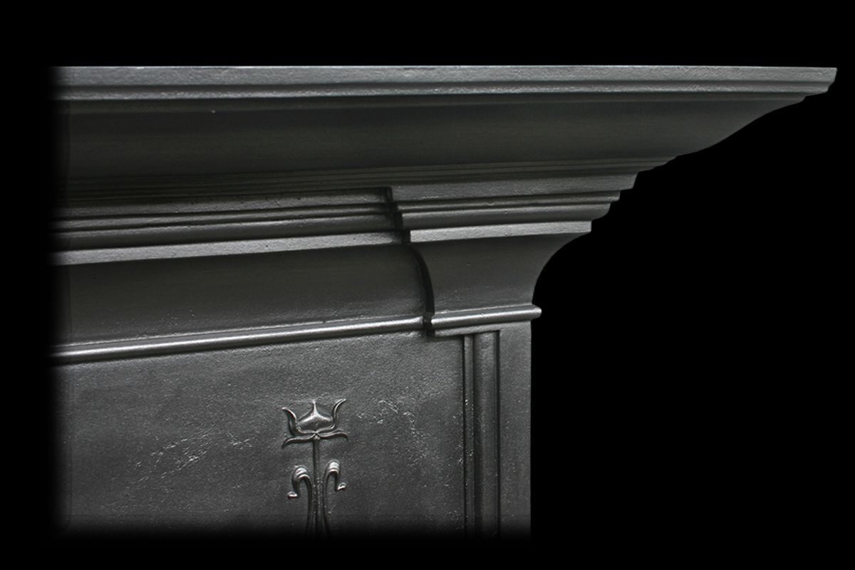 Reclaimed Edwardian Art Nouveau Cast Iron Fireplace photo for sale