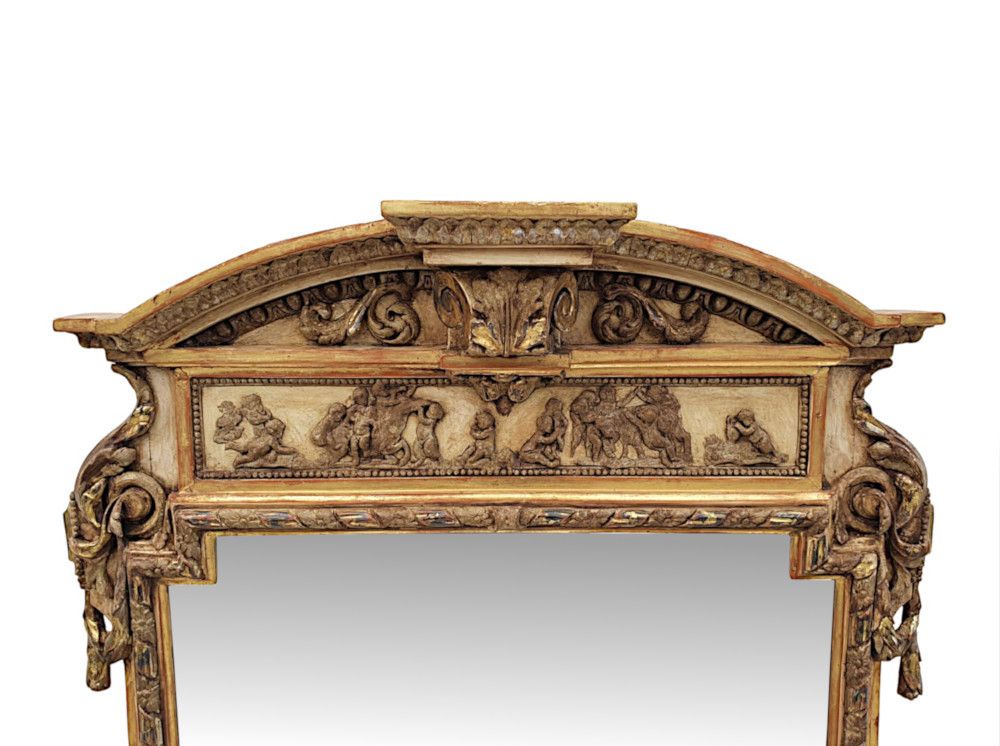 An Exceptionally Rare Pair Of Stunning 19th Century Giltwood Mirrors photo for sale