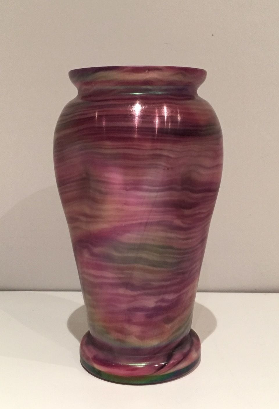 Multicolor Glass Vase In The Style Of Loetz. Circa 1970 photo for sale