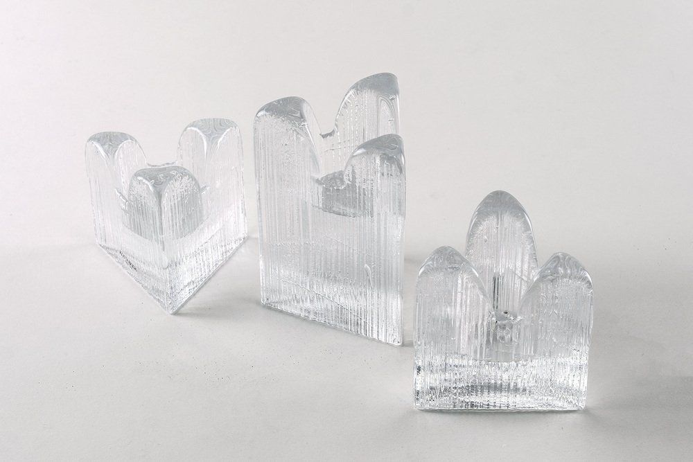 Textured Ice Effect Glass Candleholders From Kosta Boda, Sweden, Set Of 3 photo furniture