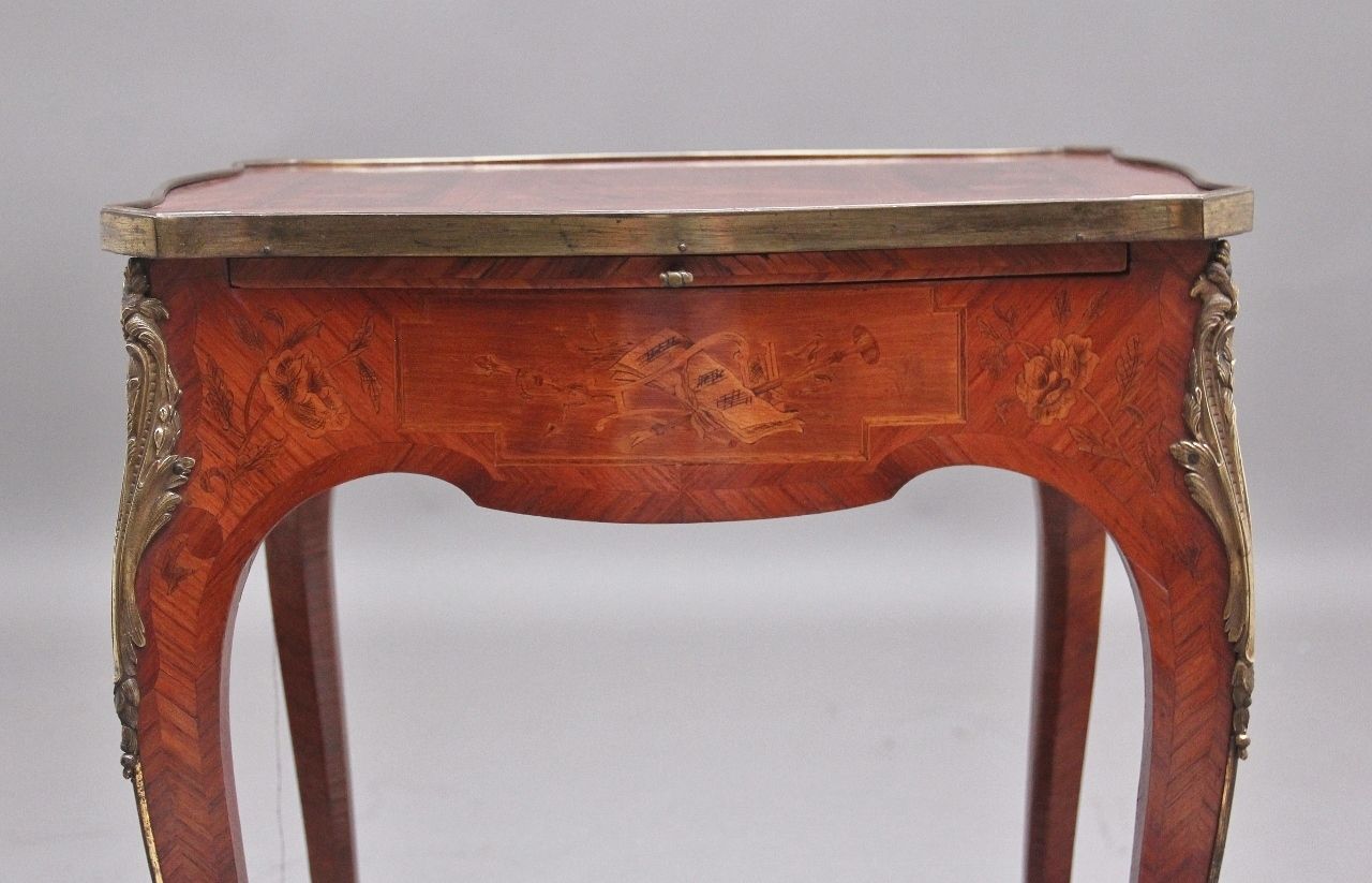 Early 20th Century French Kingwood And Marquetry Side Table photo vintage