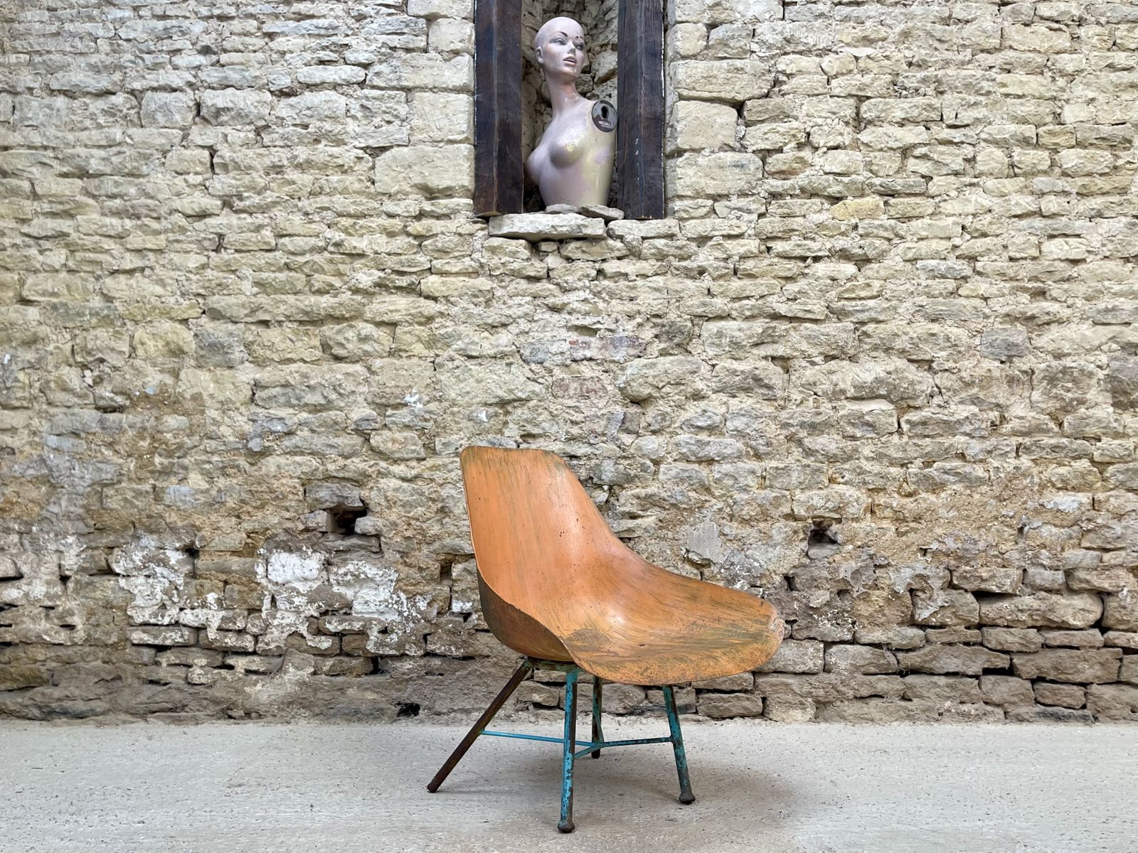 Furniture Beauty In Decay. Vintage Swedish Scoop Or Sleigh Chair. Occasional. Statement photo