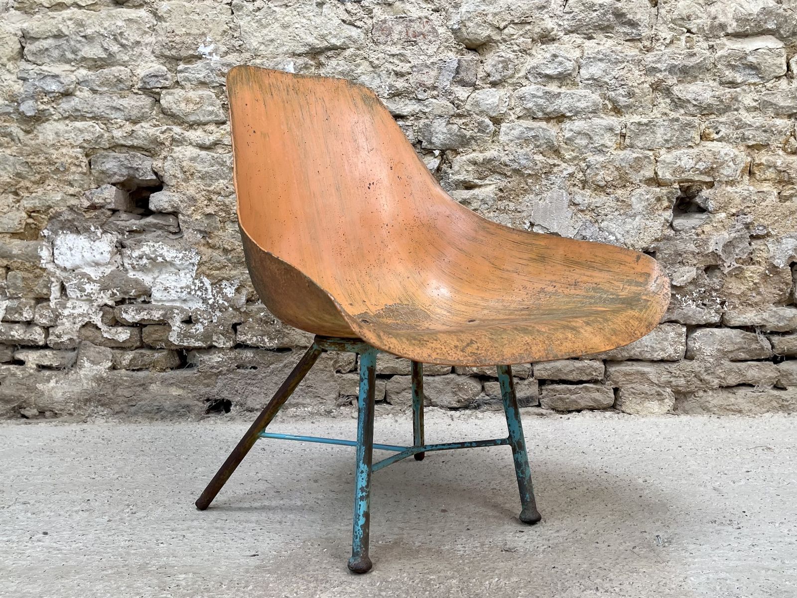 195.0 Beauty In Decay. Vintage Swedish Scoop Or Sleigh Chair. Occasional. Statement photo