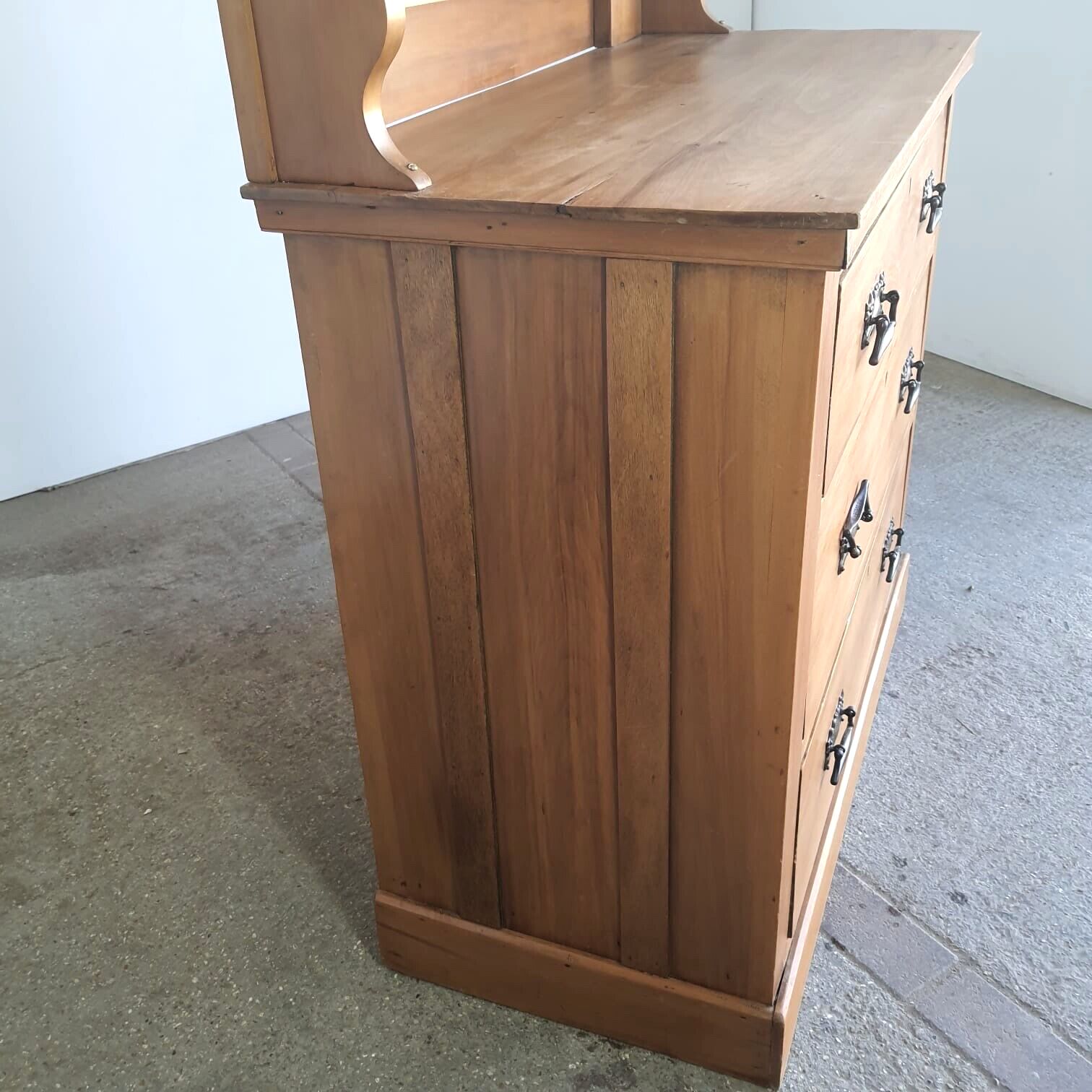 Antique Walnut Art Nouveau Dressing Drawers Mirror Dressing Table Bedroom photo Furniture