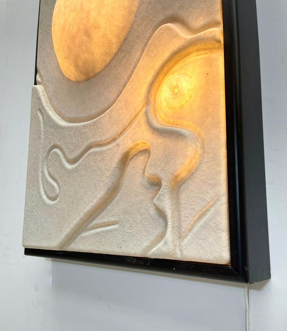 photo furniture Decorative Lightning Wood And Fiberglass Panel, 1980s