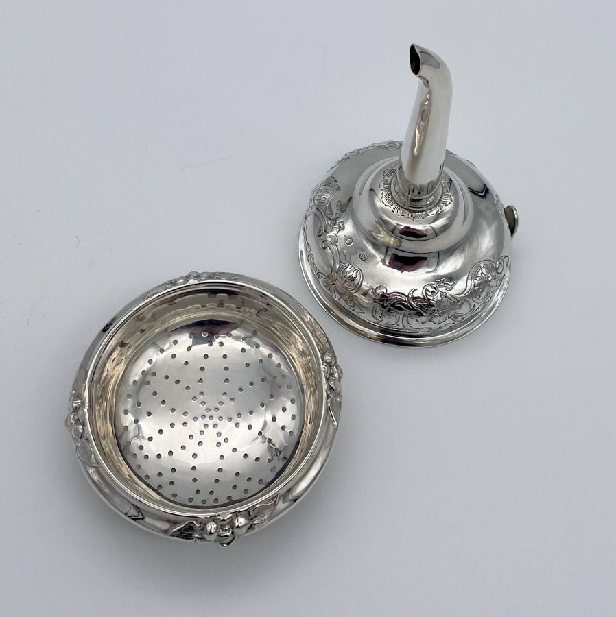 Mid 19th Century Antique Victorian Sterling Silver Wine Funnel Sheffield Circa 1850 Maker Roberts And Hall photo furniture