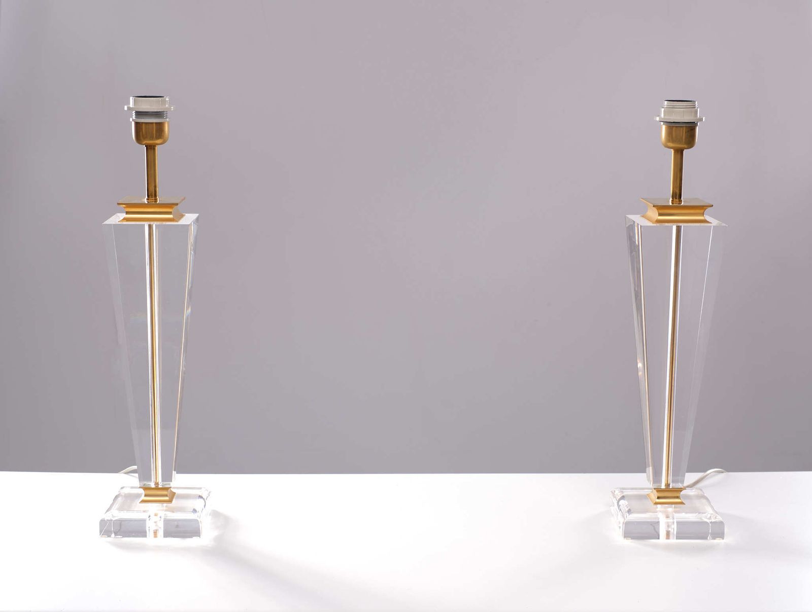 Hollywood Regency Lucite Table Lamps 1970s France photo furniture