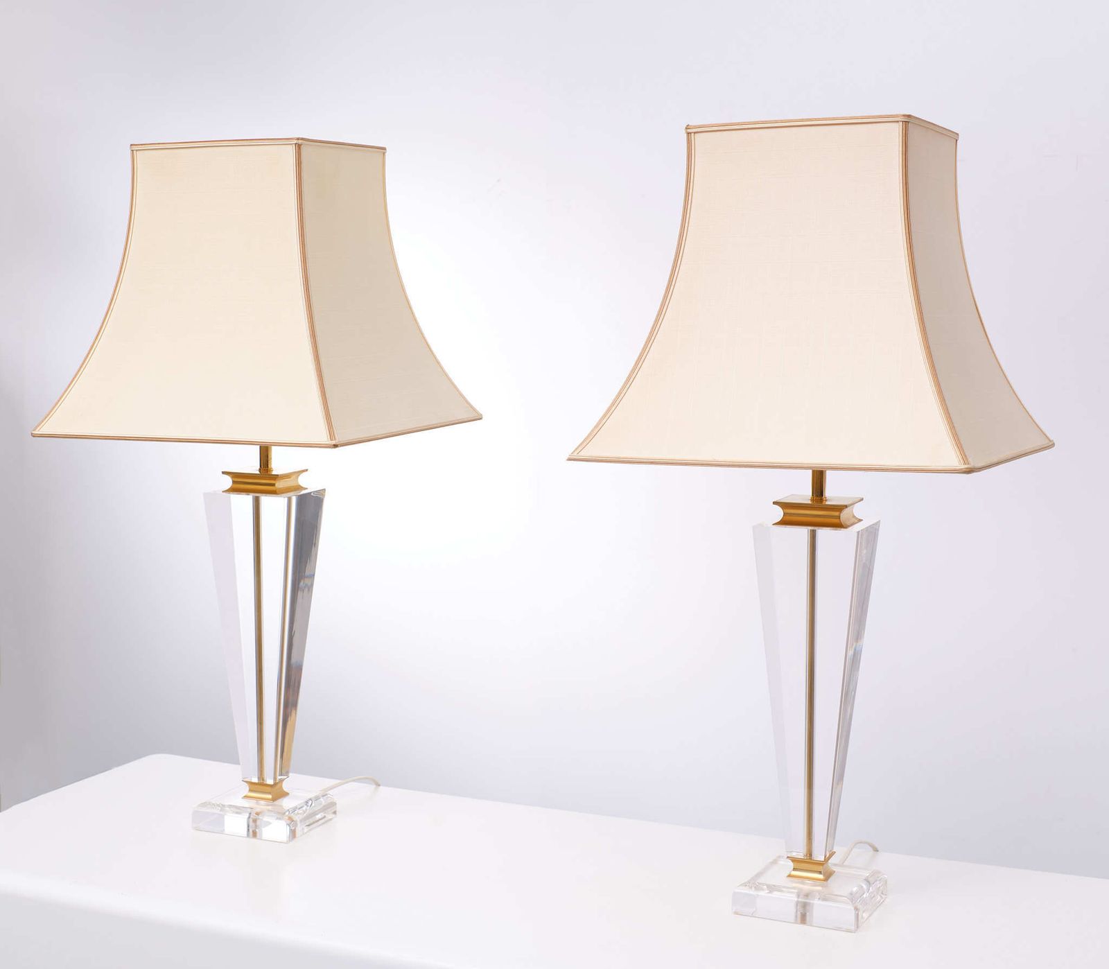 Hollywood Regency Lucite Table Lamps 1970s France