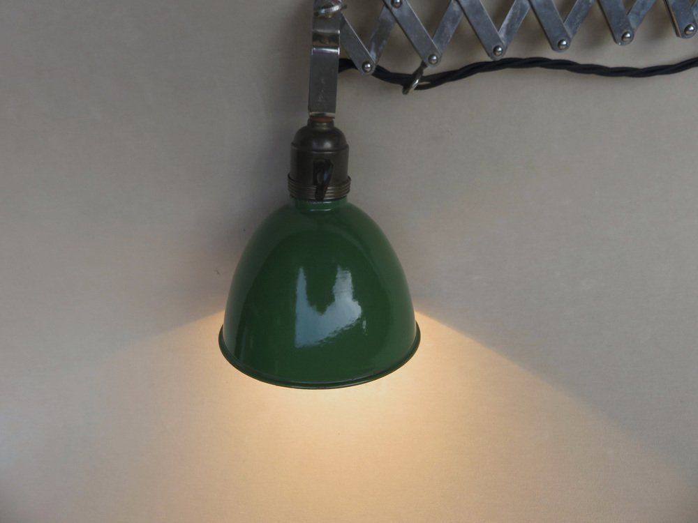 Austrian Enamelled & Chrome Plated Gate Light, 1930s photo vintage