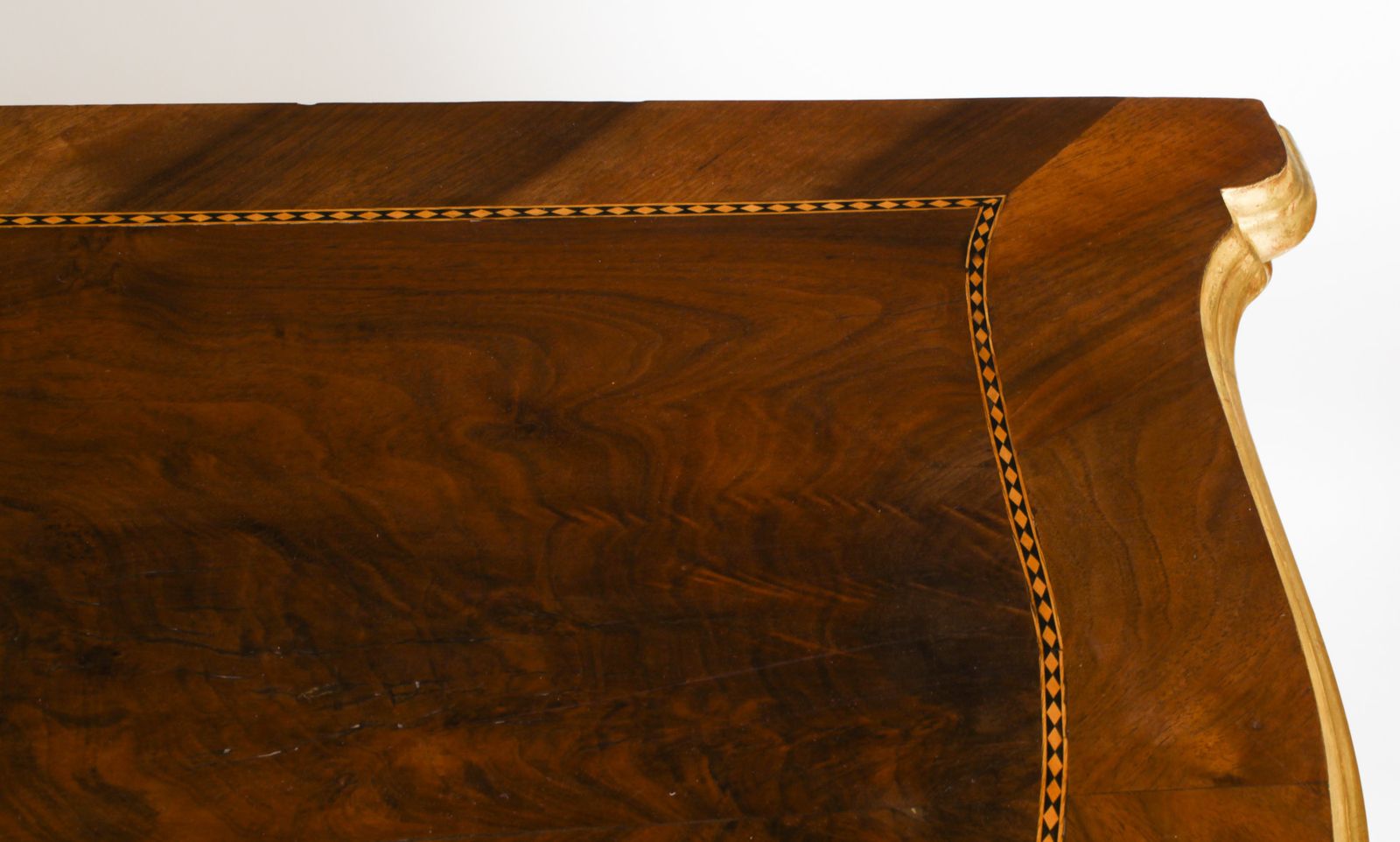 Antique Pair Venetian Walnut And Giltwood Commodes 19th C photo vinterior