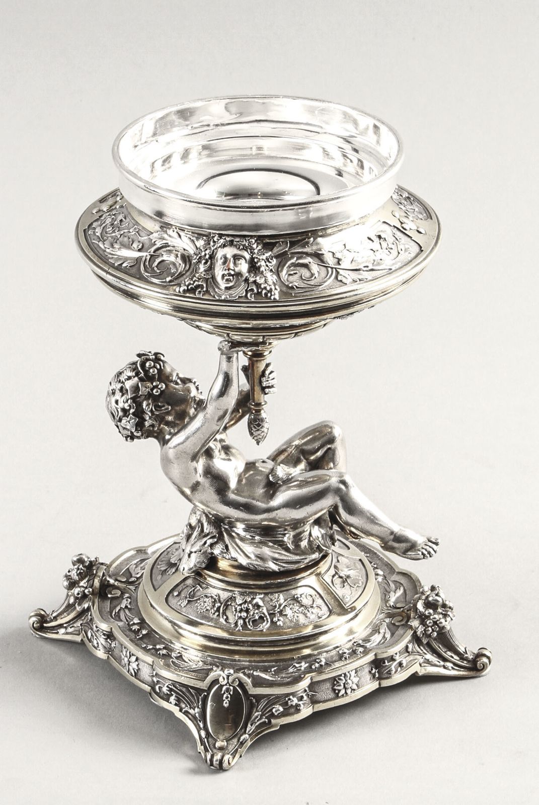Pair English Victorian Silver Plate & Cut Glass Centrepieces 1883 19th C photo 2800.0