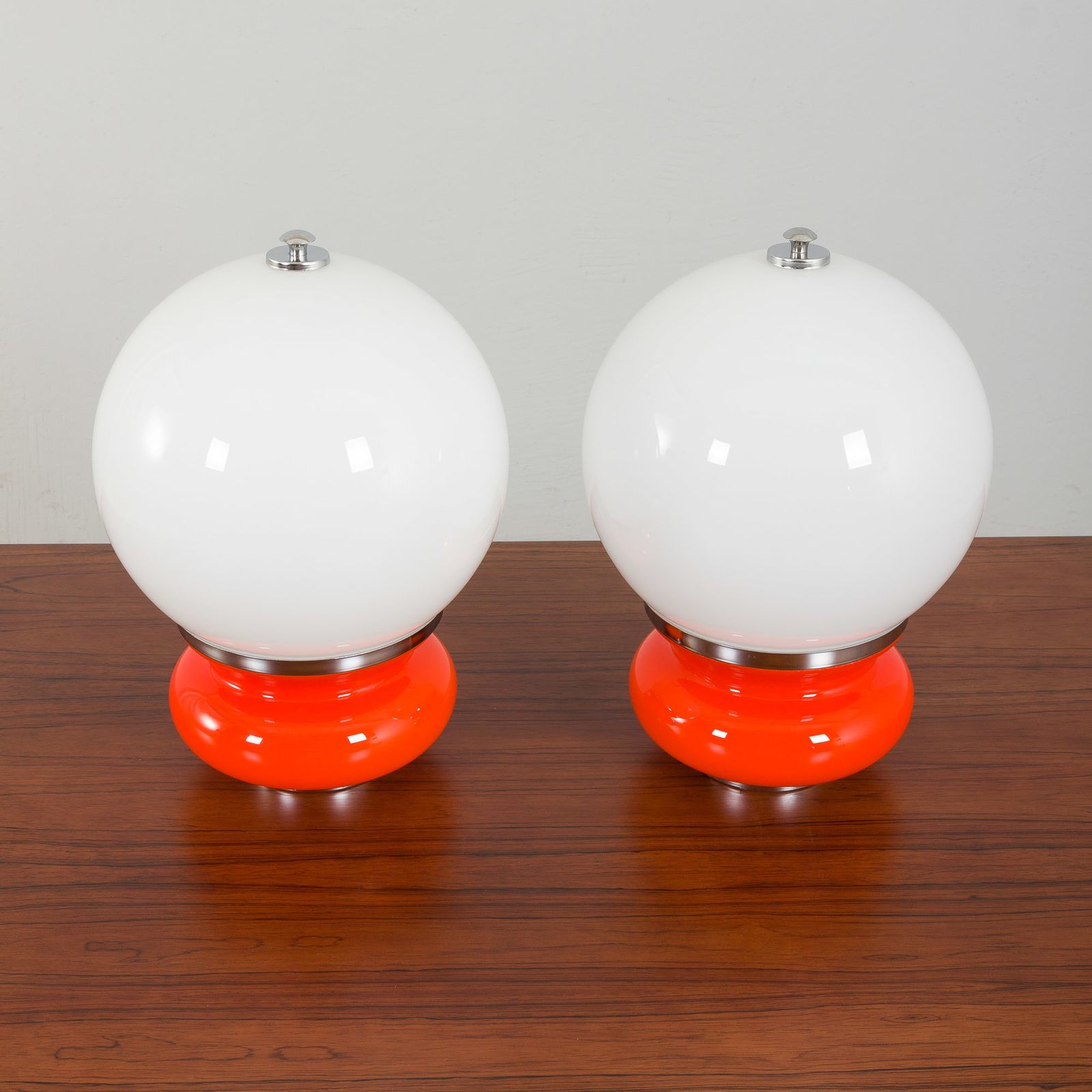 Pair Italian Space Age Mazzega Murano Glass Table Lamps Attr. To Carlo Nason, Italy, 1970s photo furniture