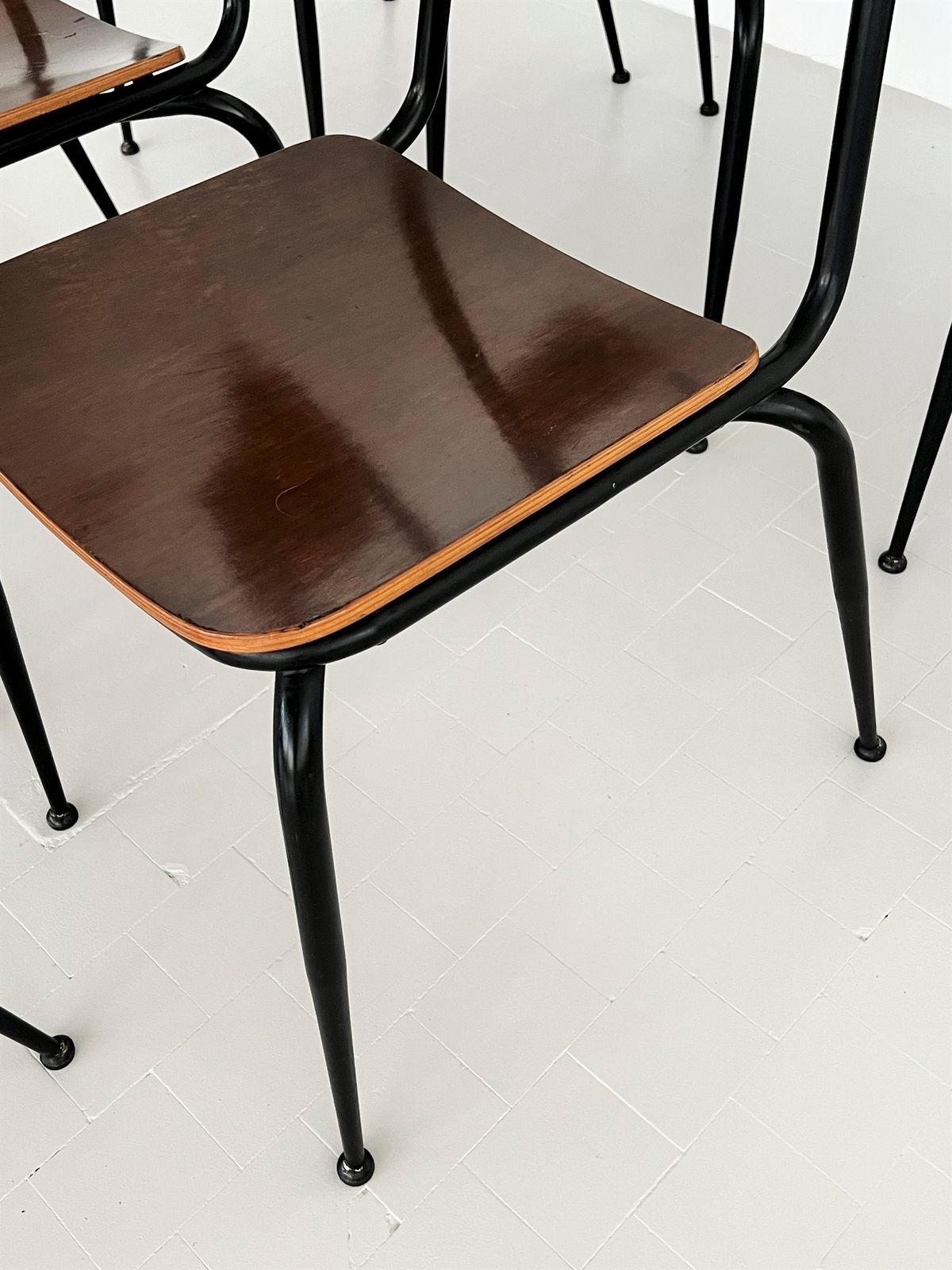 Italian Midcentury Plywood Nutwood Chairs By Velca Legnano, 1960s photo buy
